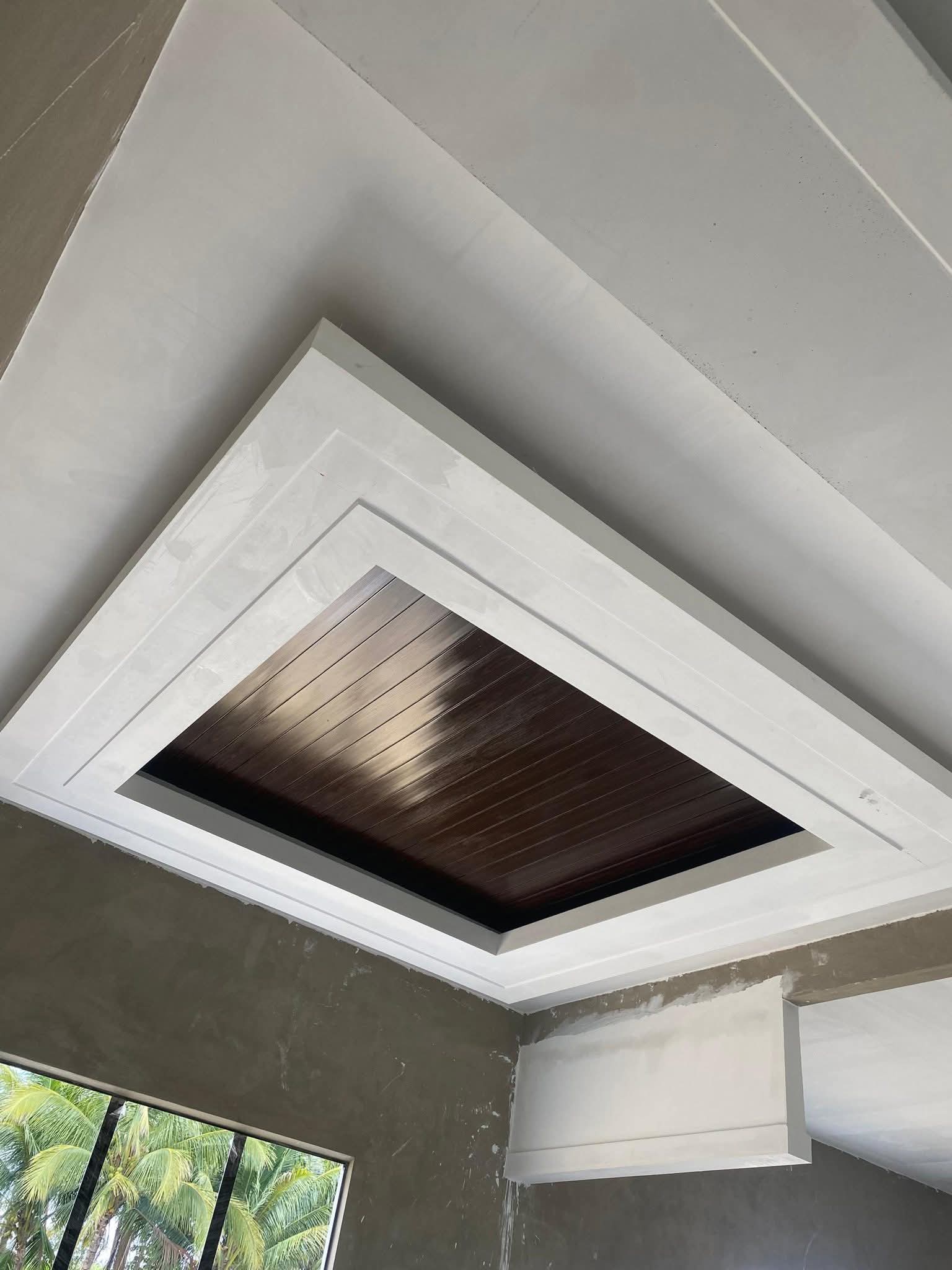 Siling plaster kayu diamond design